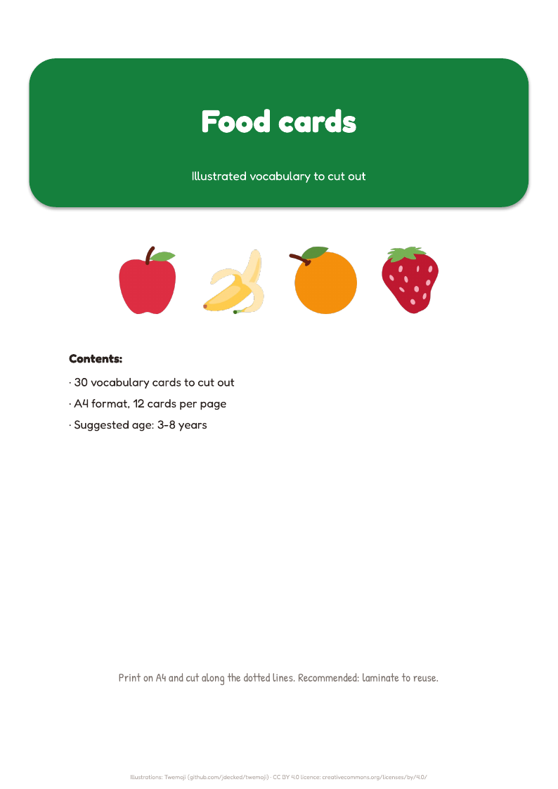 Cover of the pack Food cards