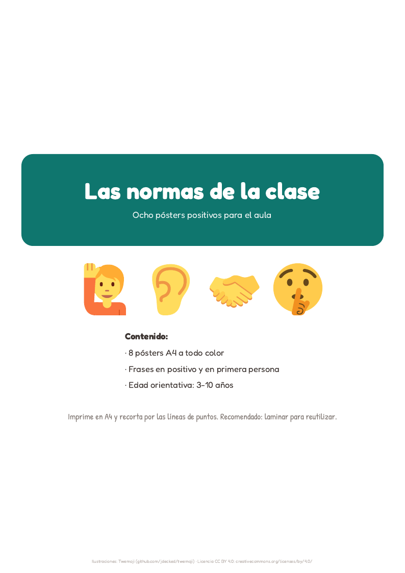 Portada del pack Las normas de la clase