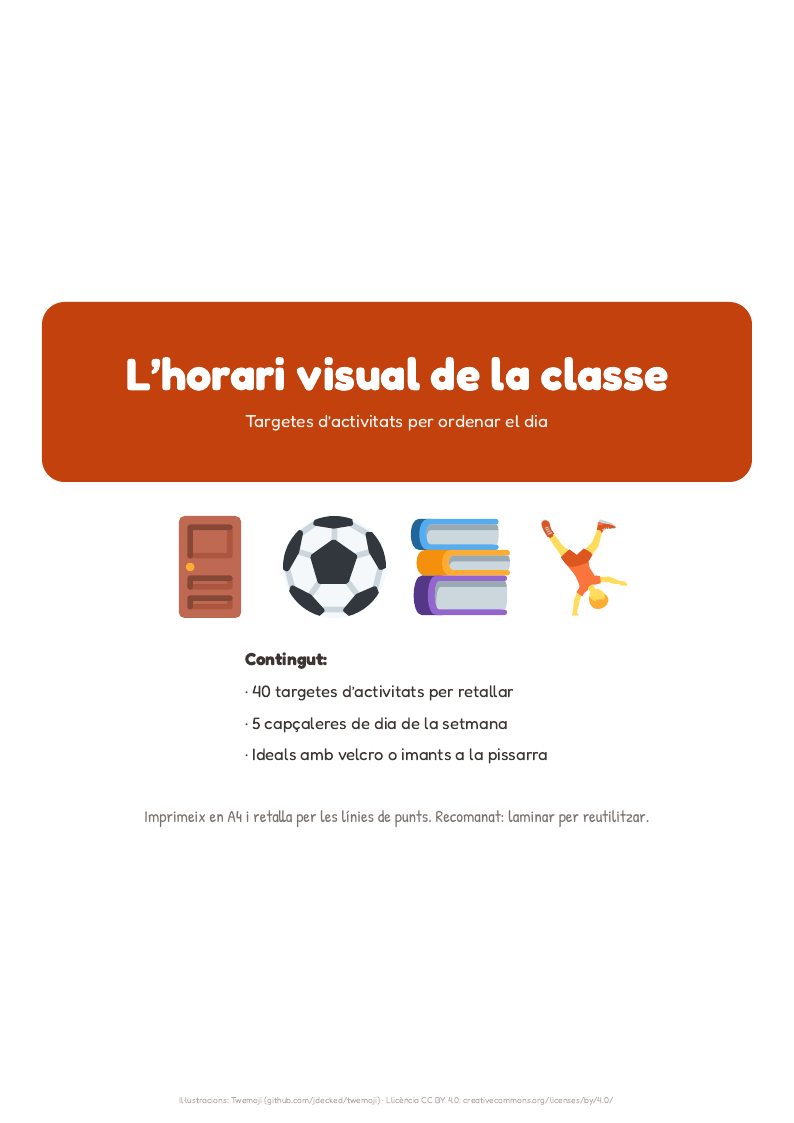 Portada del pack L’horari visual de la classe