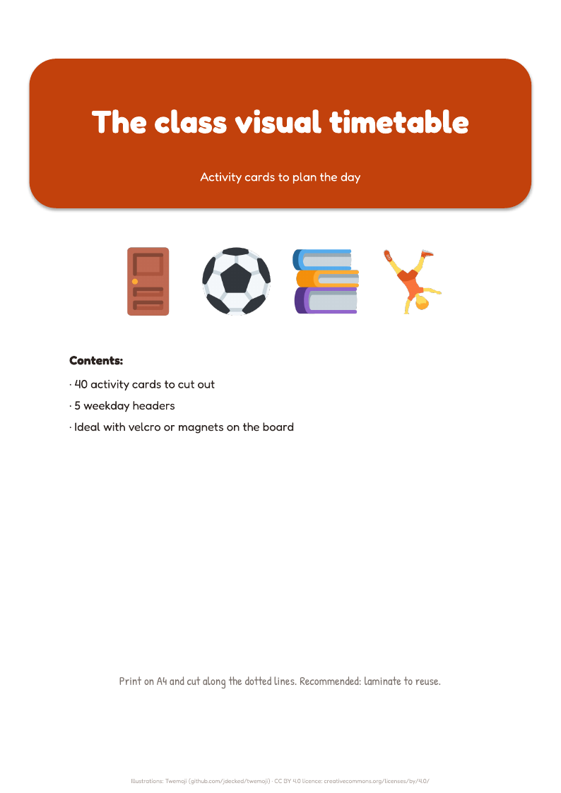 Cover of the pack Visual timetable