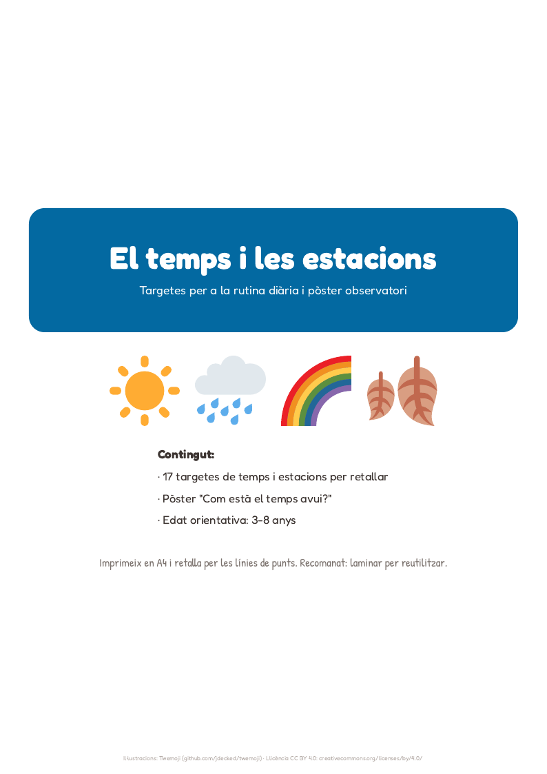 Portada del pack El temps i les estacions