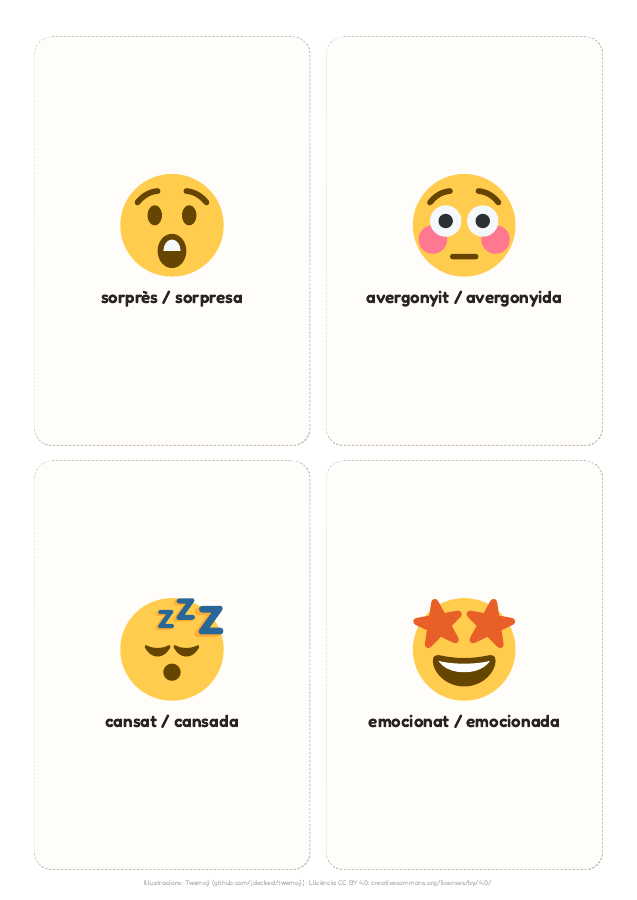 Pàgina 4 de «Les emocions»: interior del material imprimible