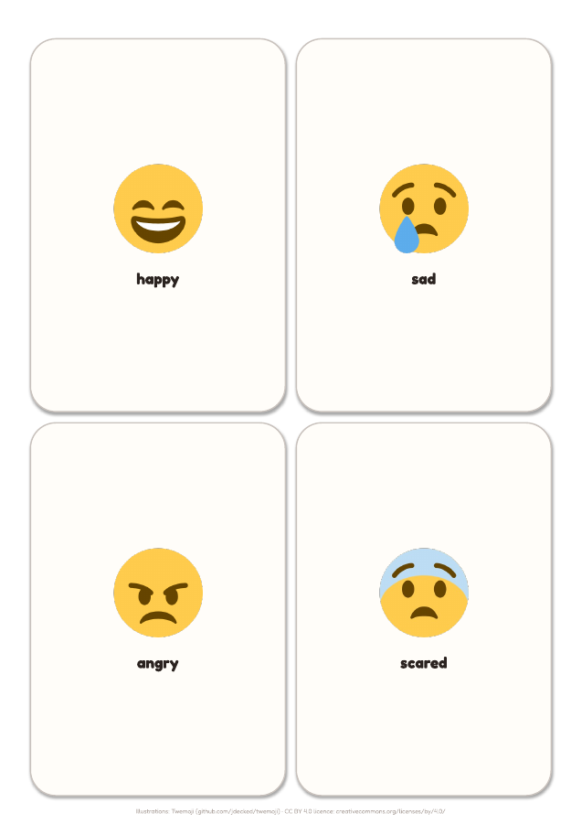 Page 3 of "Emotions": inside the printable material