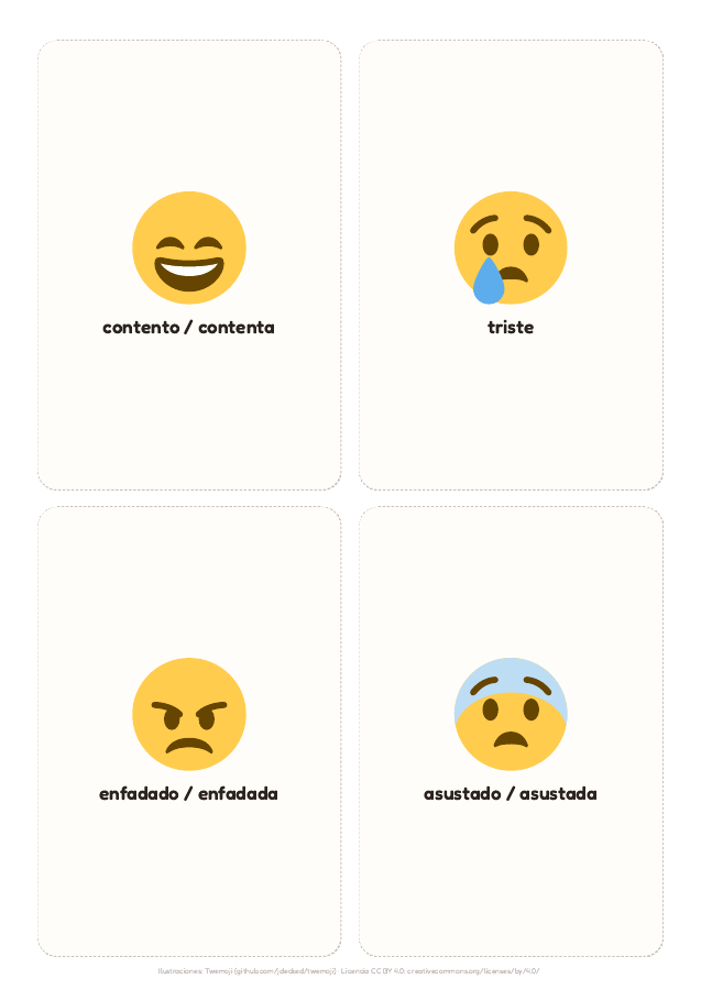 Página 3 de «Las emociones»: interior del material imprimible