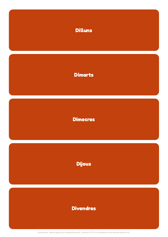 Pàgina 3 de «L’horari visual de la classe»: interior del material imprimible